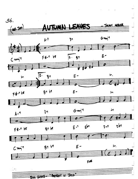 Autumn Leaves Lead Sheet